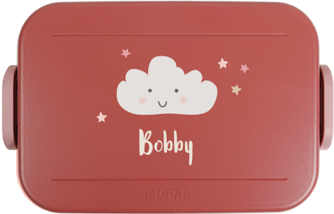 Mepal broodtrommel to go met gezichtwolkje en naam