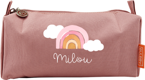 Lieve etui met regenboog en naam