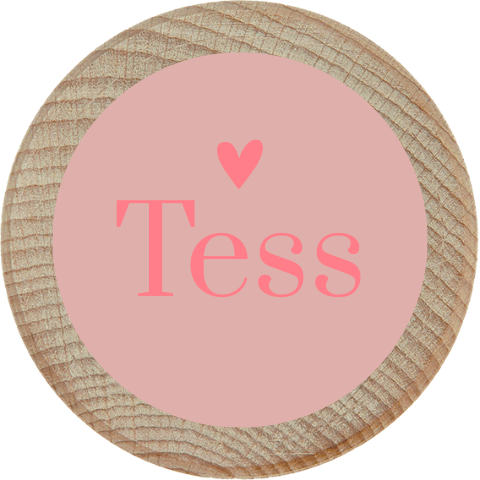 Houten tandendoosje roze en naam