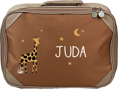 Koffertje met naam en giraffe