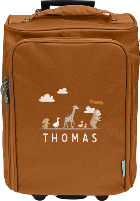 Avontuurlijke reistrolley met dierenparade en naam