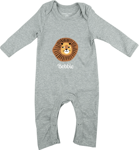 Avontuurlijk boxpakje met leeuw en naam