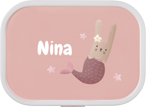 Mepal lunchbox Campus met naam en konijn zeemeermin