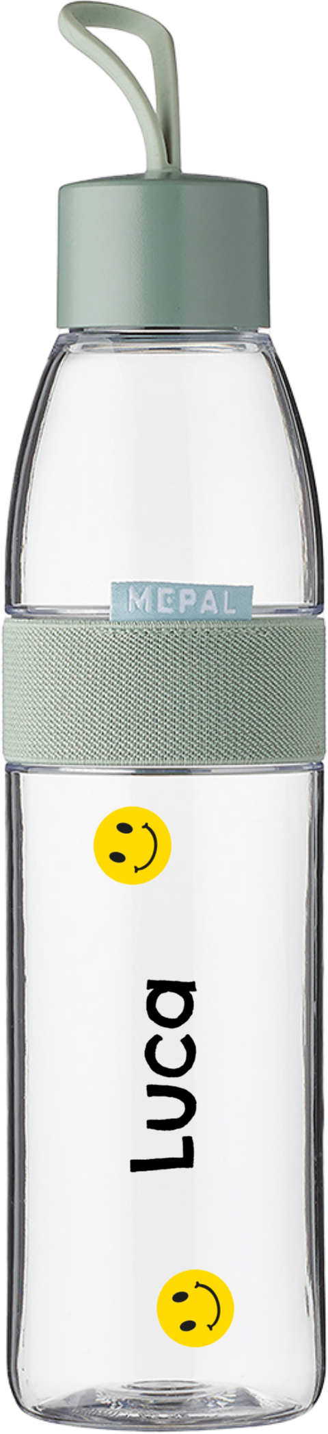 Mepal waterfles Ellipse met gele smileys en naam