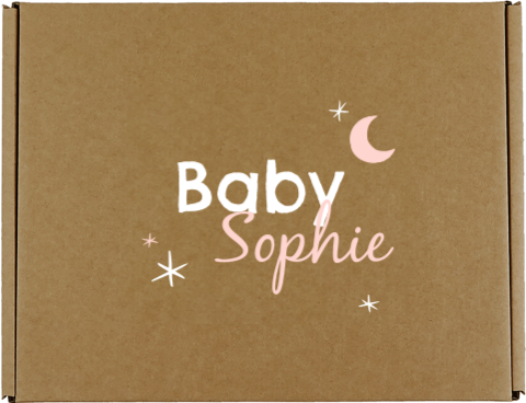 Mooie cadeaudoos van kraft met sterren, maan en naam