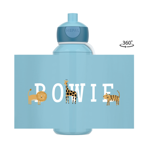 Mepal pop-up drinkfles Campus rondom bedrukt met dieren