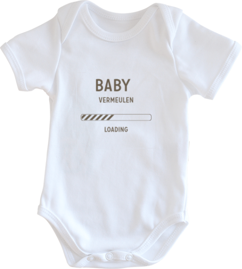 Rompertje met zwangerschapsaankondiging baby loading