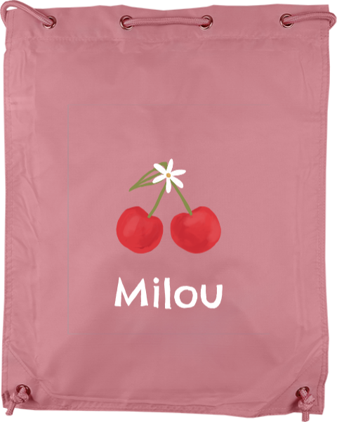 Gymtas met kersjes en naam