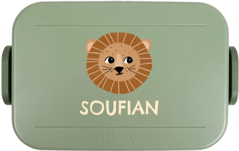 Mepal lunchbox To Go met naam en illustratie leeuwenkop