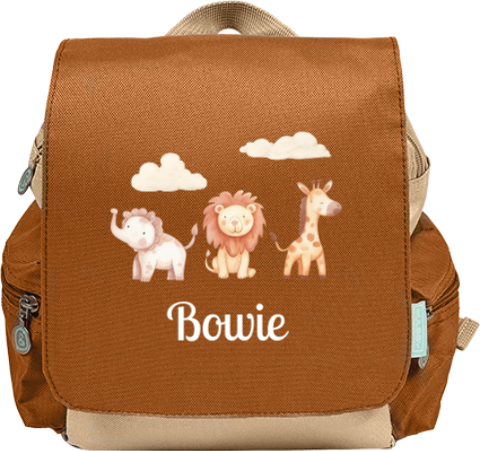 Avontuurlijke rugtas Adventure met jungledieren en naam