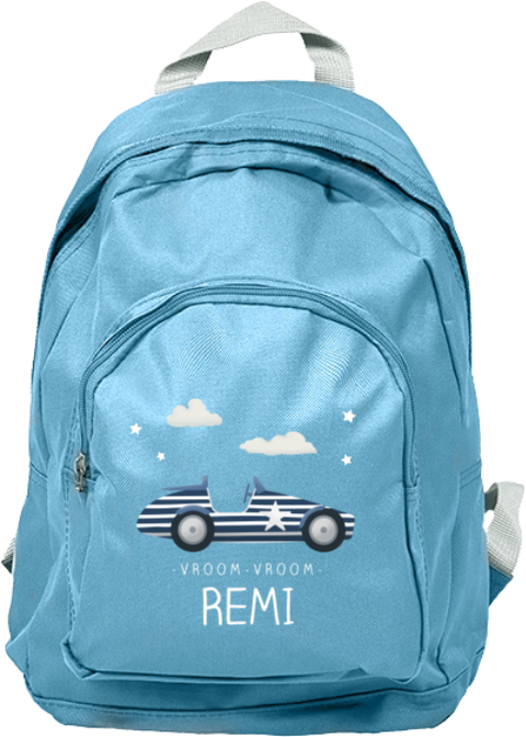 Rugzak Junior met naam en race auto