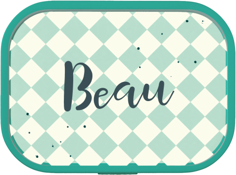 Mepal lunchbox Campus met naam en ruitjespatroon