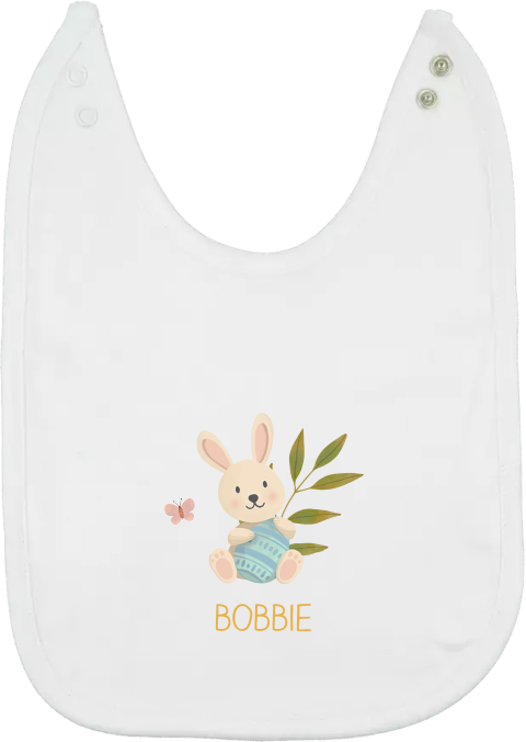 Slabbetje Pasen met konijn en takje