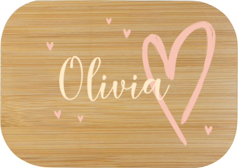 RVS broodtrommel met hart en sierlijke naam