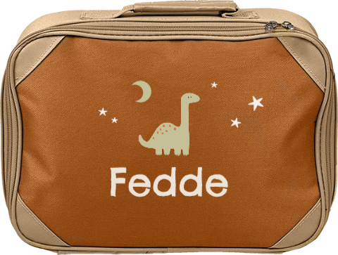 Stoer koffertje met naam en dino