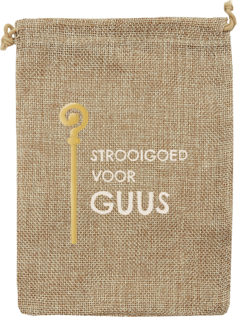 Jute pepernotenzakje met staf en naam