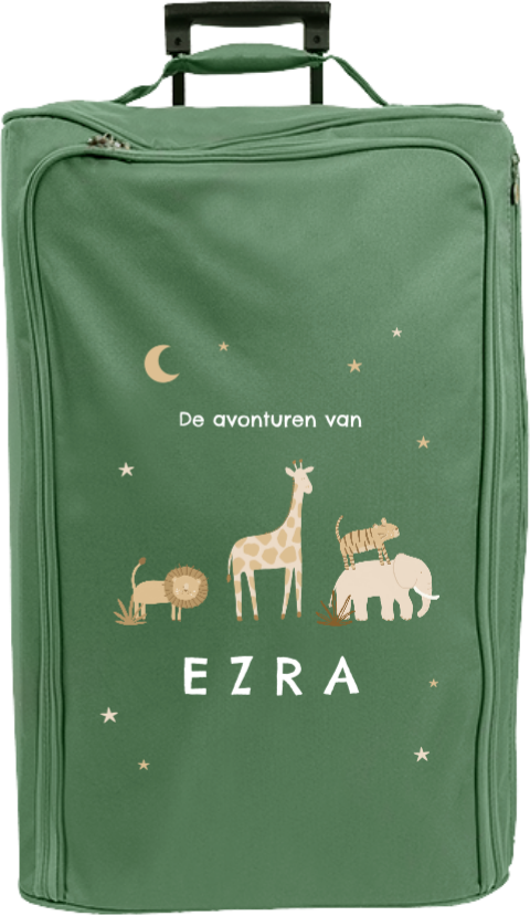 Reistrolley XL met jungledieren en naam