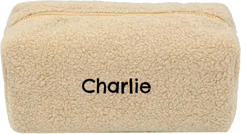 Teddy toilettas met geborduurde naam