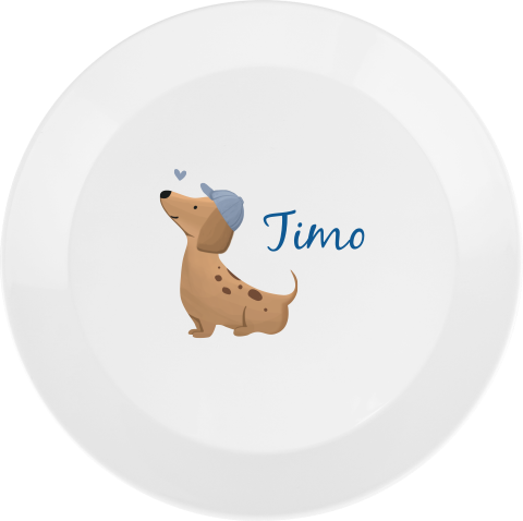 Lief kinderbordje met hond, hartje en naam