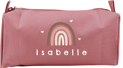 Etui met naam en regenboog