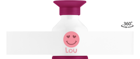 Dopper waterfles met smiley en naam