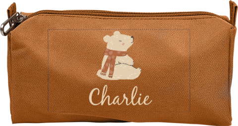 Etui met naam en beer