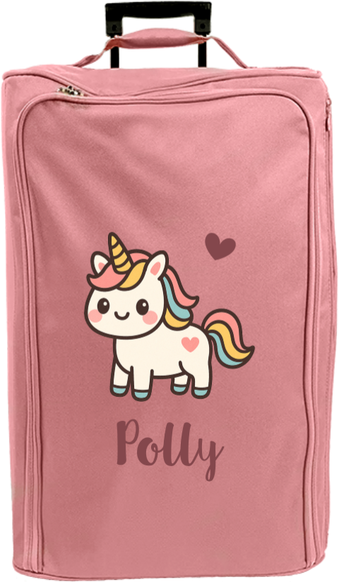 Reistrolley XL met naam en kawaii eenhoorn