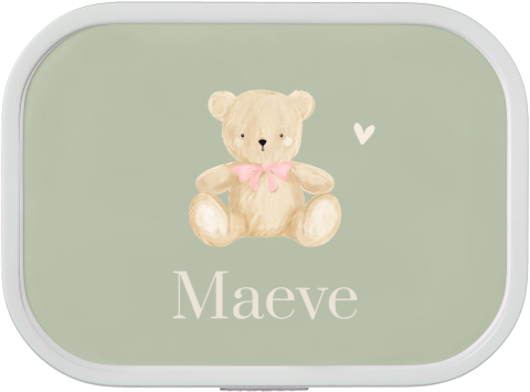 Mepal lunchbox Campus met zittend beertje, hartje en naam