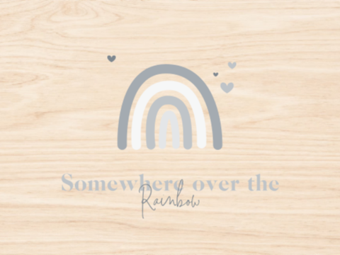 Memorybox blauwe regenboog en hartjes