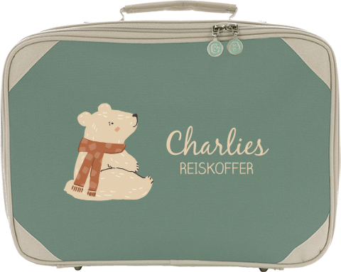 Koffertje met lief beertje en naam