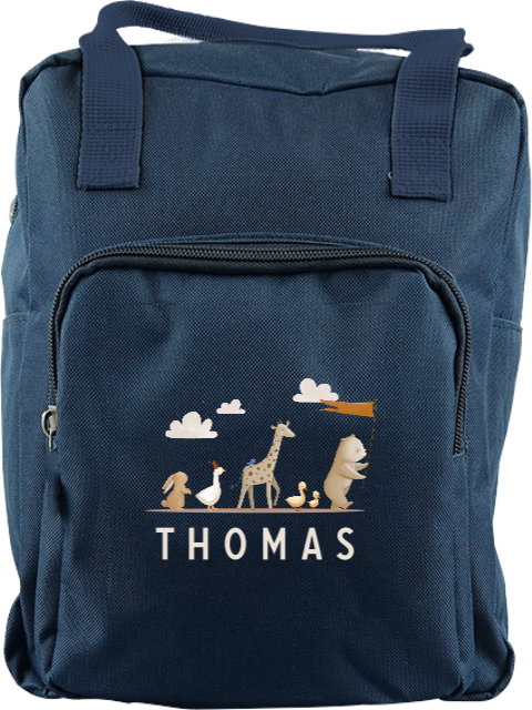 Rugzak classic met naam en dierenparade