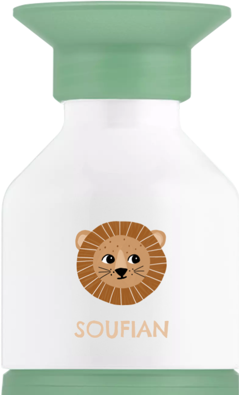 Dopper drinkfles met leeuwenhoofd en naam