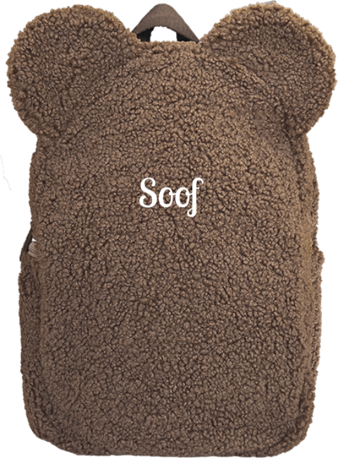 Teddy rugtas met naam en oortjes