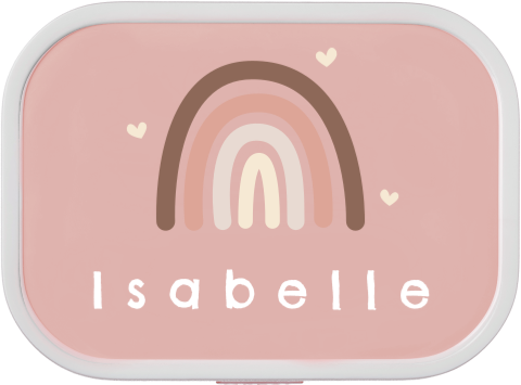 Mepal broodtrommel Campus met naam en regenboog