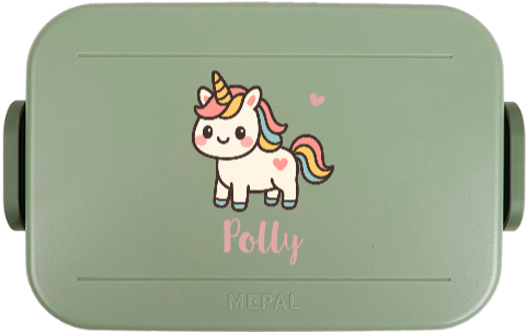 Gepersonaliseerde Mepal broodtrommel To Go met kawaii eenhoorn