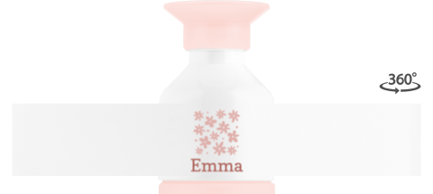 Dopper steel MINI met naam en bloemetjes