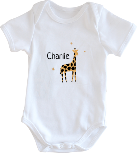 Rompertje met sterren, giraffe en naam