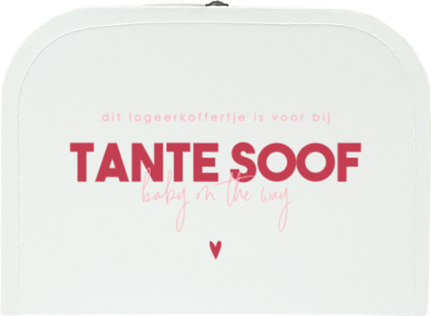 Koffertje met zwangerschapsaankondiging voor tante
