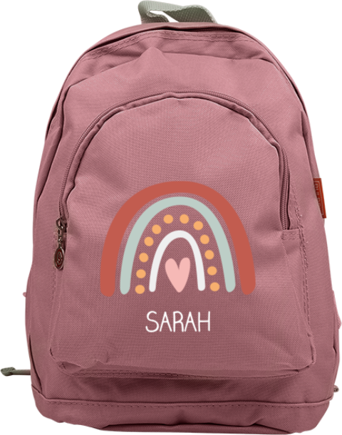 Lieve rugzak junior met regenboog, hartje en naam