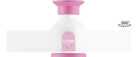 Dopper met naam en roze hartjes