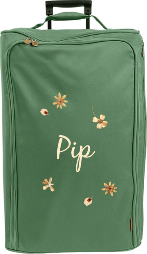 Reistrolley XL met naam en droogbloemen