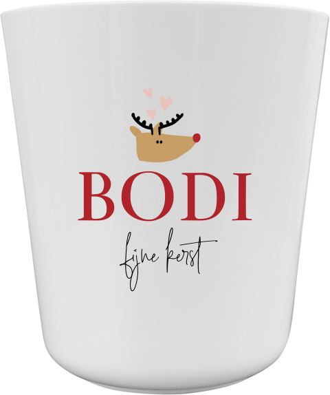 Schattige kerst kinderbeker met naam en rendier