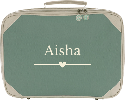 Koffertje met naam en hartje