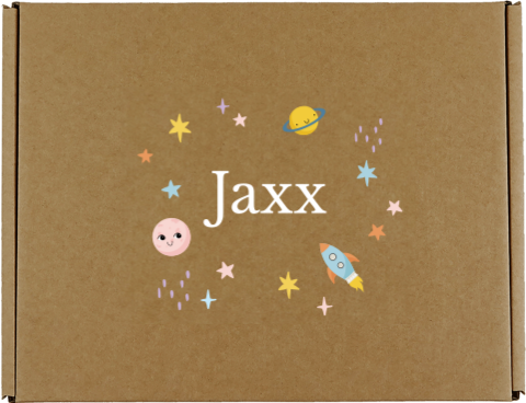 Dromerige cadeaudoos met ruimte thema en naam