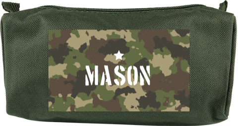 Stoere etui met naam, legerprint en ster