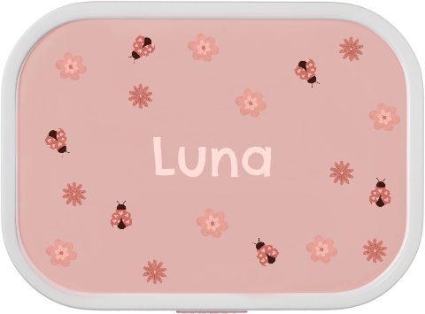 Mepal lunchbox Campus met naam, lieveheersbeestje en bloemen
