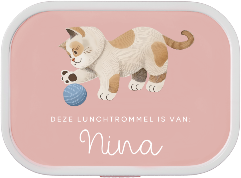 Lieve Mepal broodtrommel Campus met kat en naam