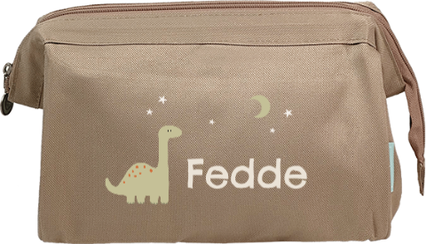 Stoere toilettas met naam en dino