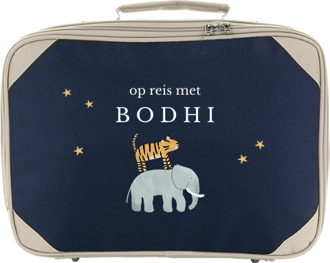 Kinderkoffertje met naam en jungledieren