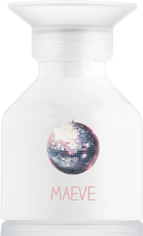 Hippe Dopper waterfles met discobal en naam